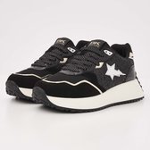 British Knights - Fable Dames sneakers laag - Maat 36 - Zwart - Goud - Koeienprint - Vrouwen schoenen