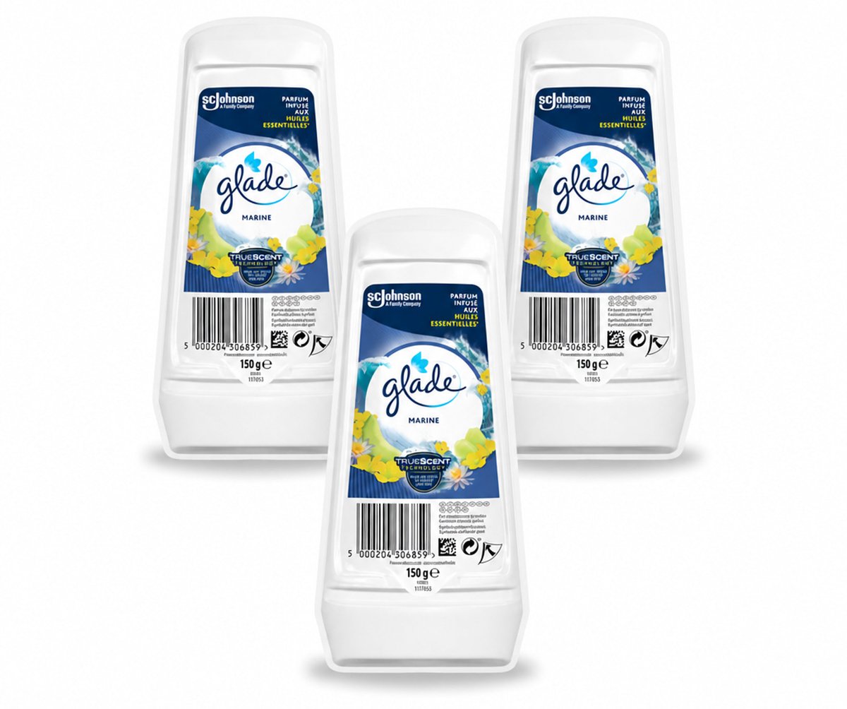3 x Glade - Gel - Marine - 150 g - Bulkverpakking - 3 stuks