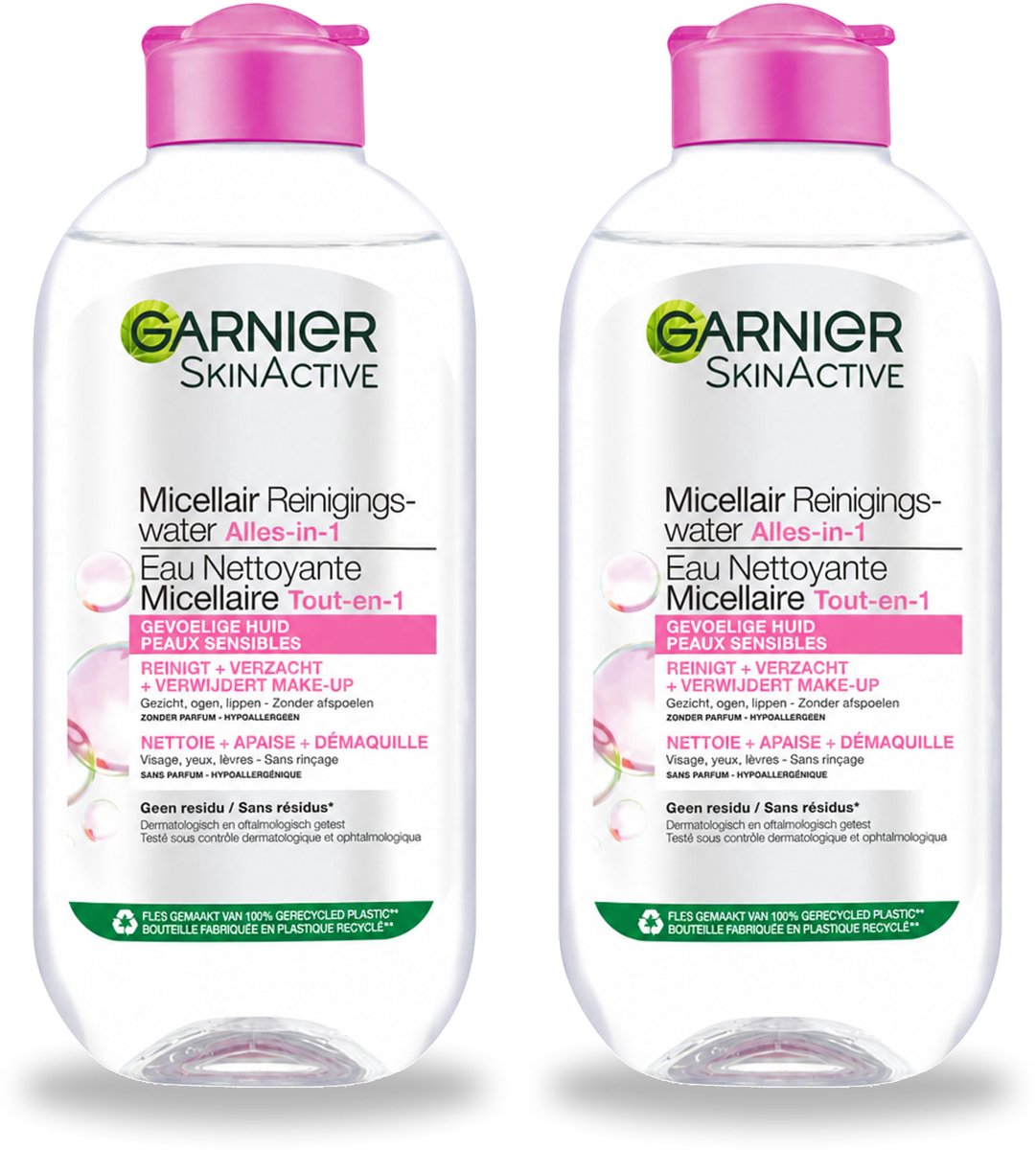 2 x Garnier - SkinActive - Micellair Water - Gevoelige Huid - Gezichtsreiniger - 200 ml - Bulkverpakking - 2 stuks