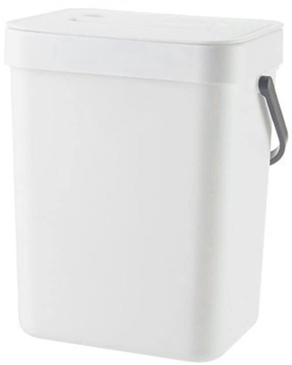 Compacte compostbak voor keuken - 3L afvalcontainer met deksel - Hangende prullenbak voor onder de gootsteen