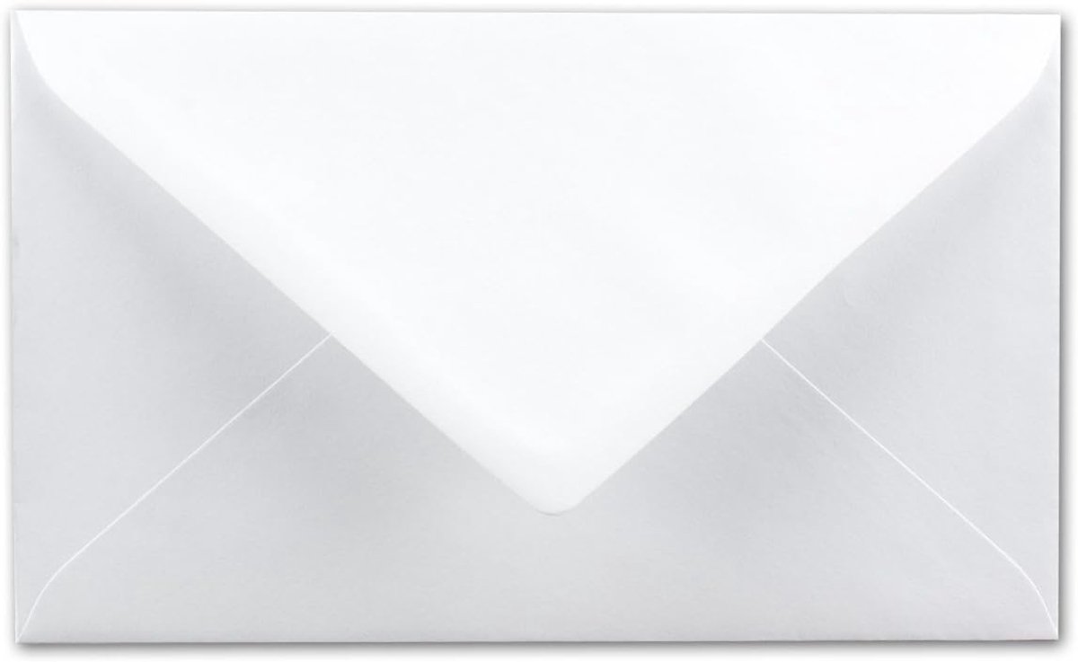 100 stuks, wit, groter dan DIN B6, 125 x 195 mm, nat lijmen, zonder venster, enveloppen voor bijzonder sterke wenskaarten, ideaal voor Kerstmis en uitnodigingen