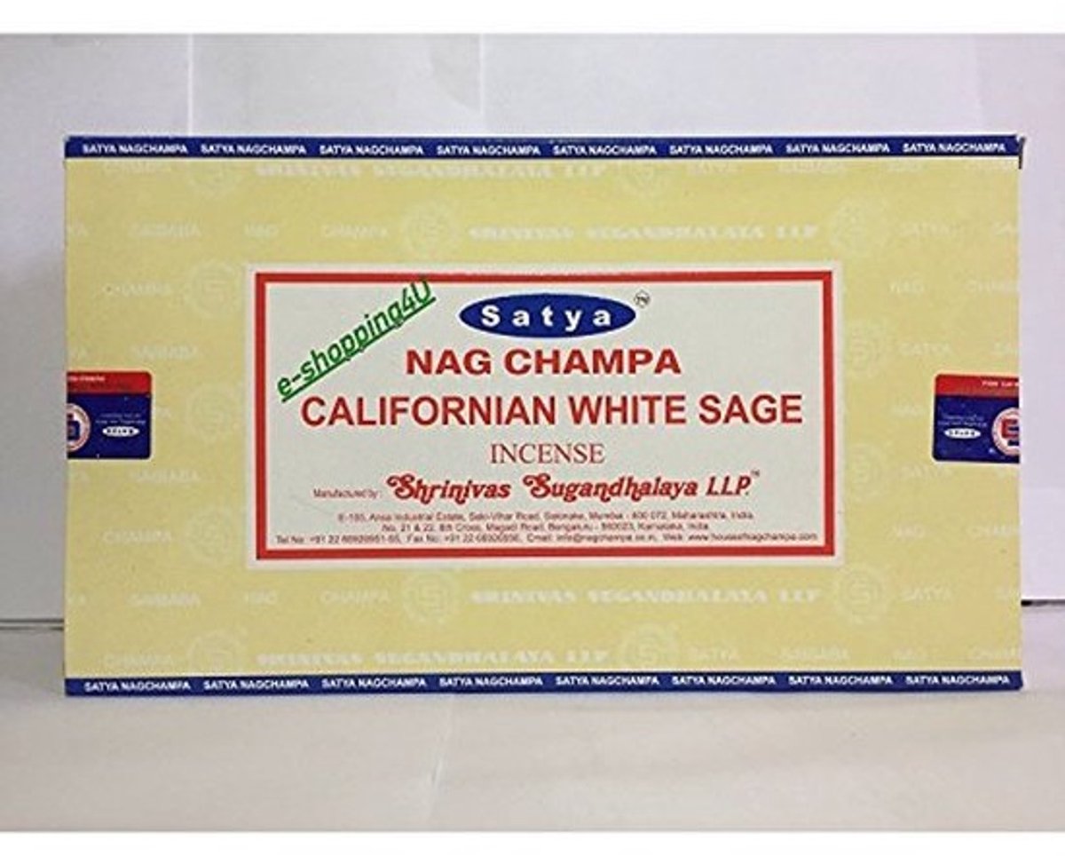 Californische Witte Salie Wierookstokjes - 180 Gram Doos met 12 Verpakkingen van 15 Gram - Exportkwaliteit
