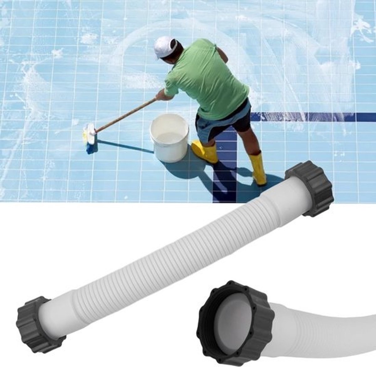 16 Inch Lange Zwembadslang voor Sandfilterpomp, Vervangingsonderdeel met 3.8cm Diameter, Ideaal voor Intex en andere Zwembaden