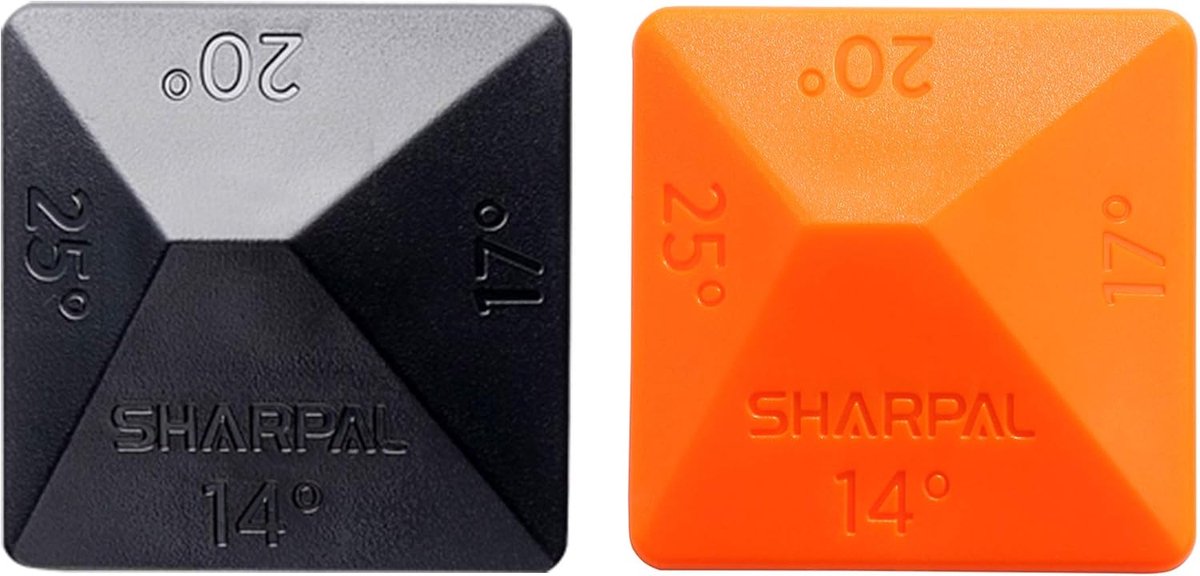 Messenslijper - Set van 2 - Metaal - Antislip - Zwart en Oranje