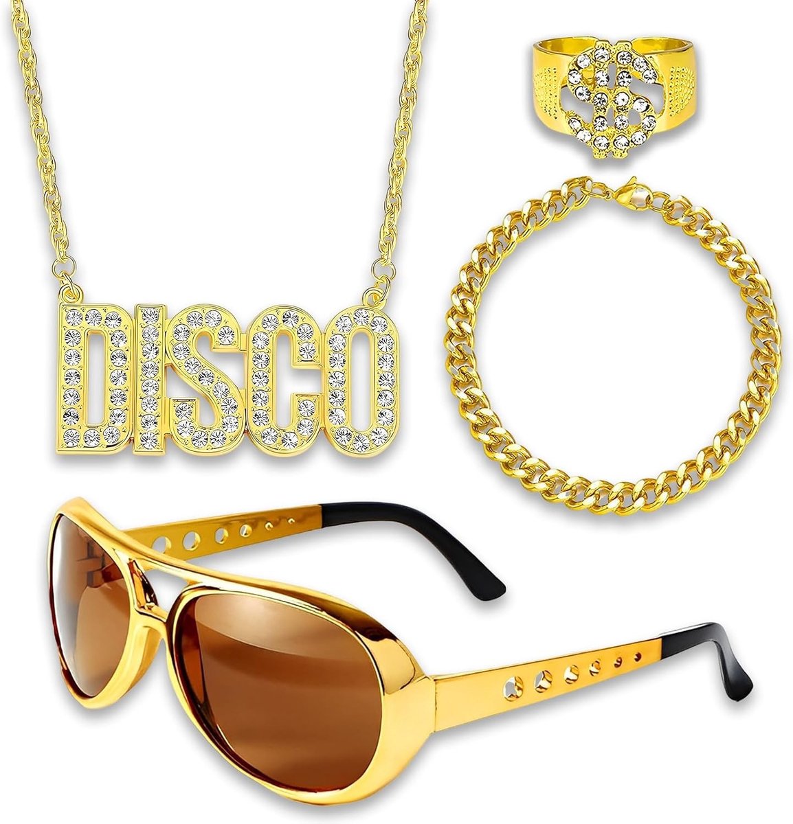 Gouden Ketting Kostuum voor Cosplay, Halloween, Carnaval en Themafeesten - Uniek en Stijlvol Accessoire