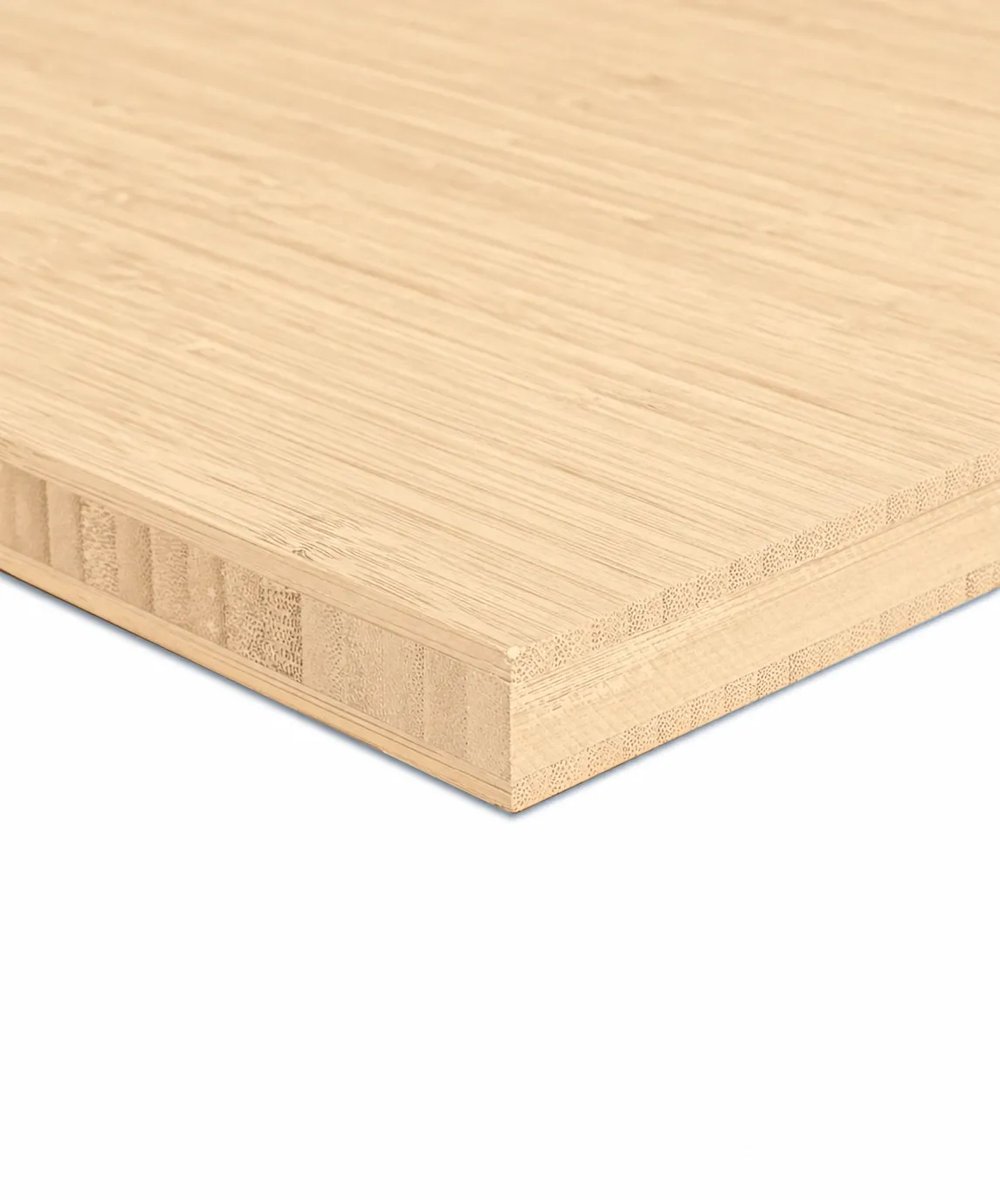 Masters of Bamboo® Bamboe Plaat 20 mm Ecru - 3-laags - 2440 x 605 mm - Verticaal geperst