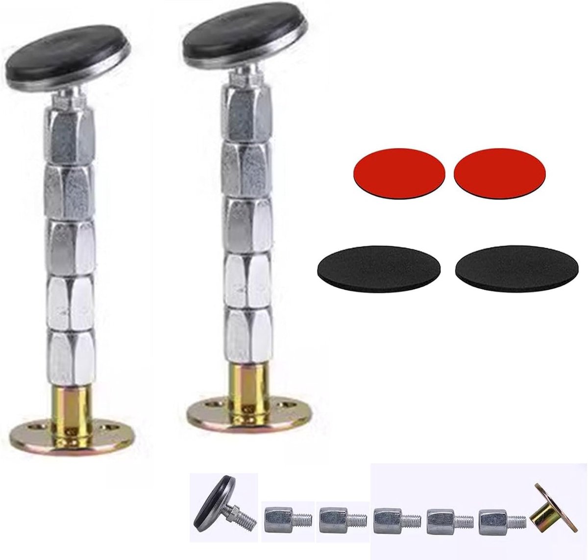 2 stuks anti-shake voor bedframe met verstelbare schroefdraad, 36-150 mm, met schroefdraad, verstelbaar, anti-shake-gereedschap voor hoofdeinde van het bed, verstelbaar frame met
