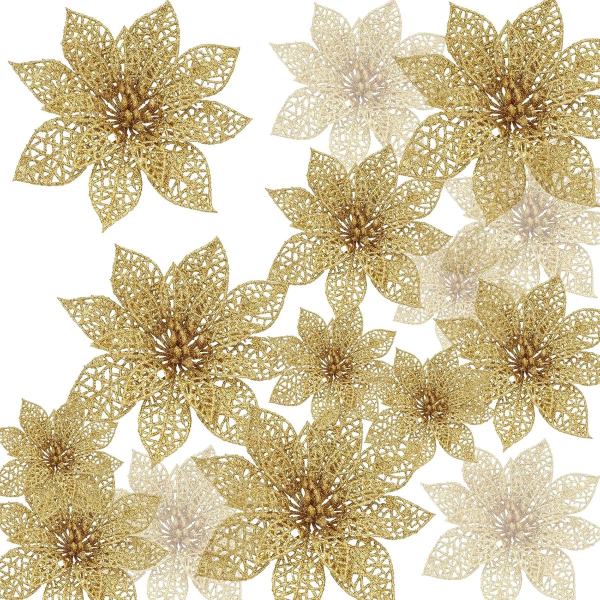 24 stuks bloemen kerstboom 3 maten bloemen voor kerstboom