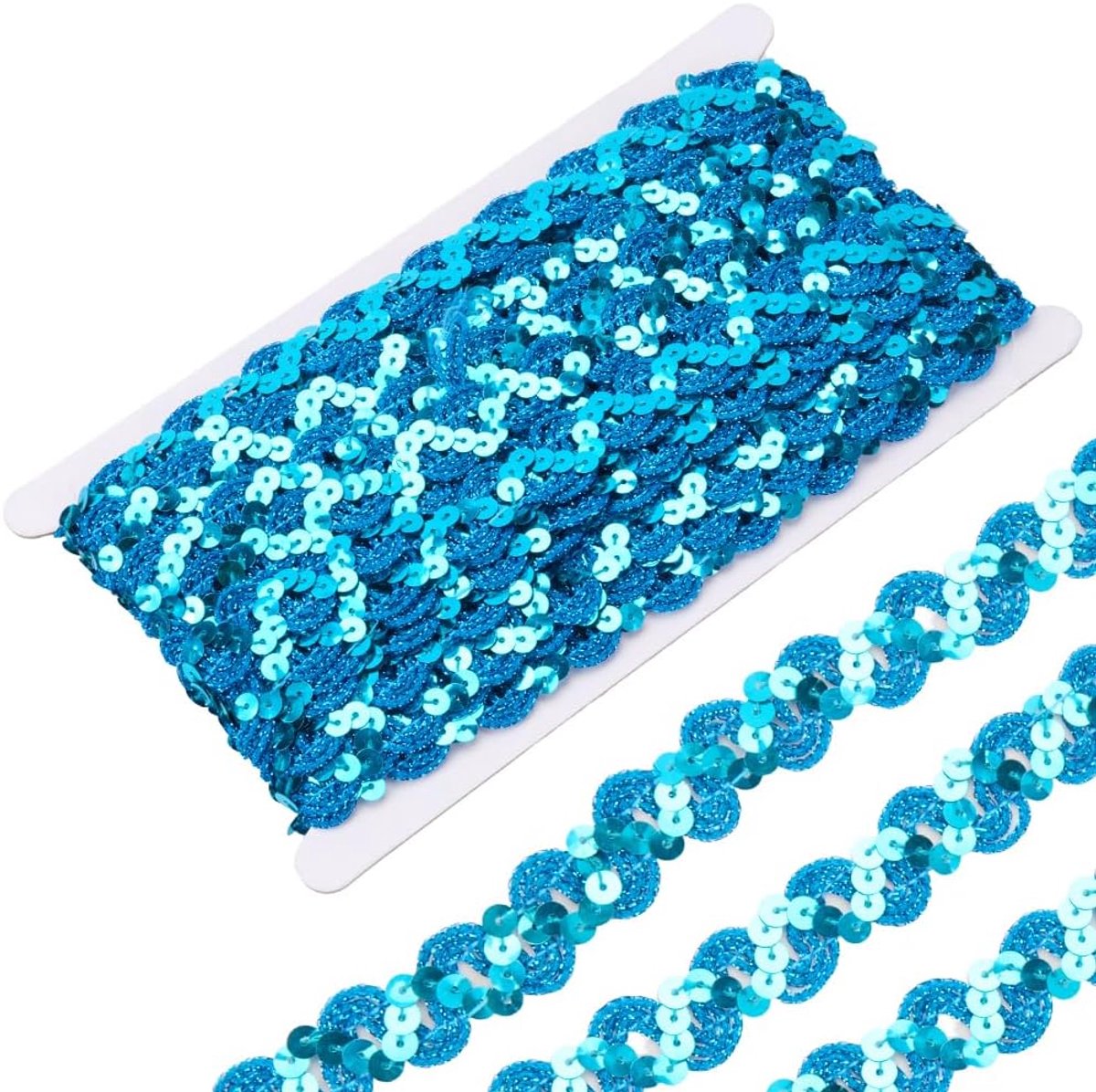Paillettentrim glinsterende golvende paillettenbandrollen polyester vergulde platte ronde borduurwerk pailletten linten voor het naaien maken van kledingaccessoires