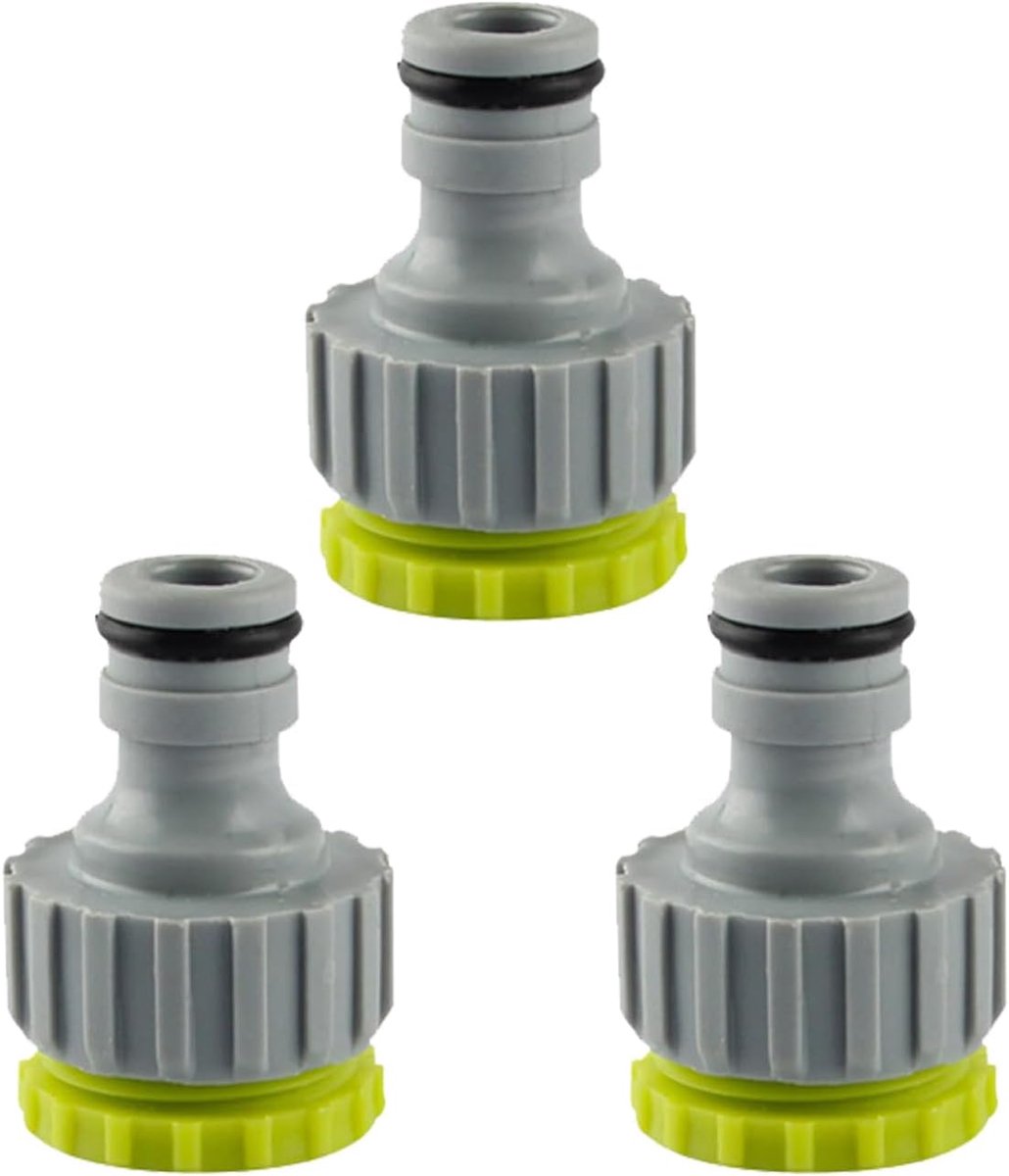 3 stuks kraanadapter voor Gardena, 3/4 inch aansluiting tuinslang kraanverbindingsset, keukenslangaansluiting, wateraansluiting, tuingootsteen, slangconnector voor kraan, camper