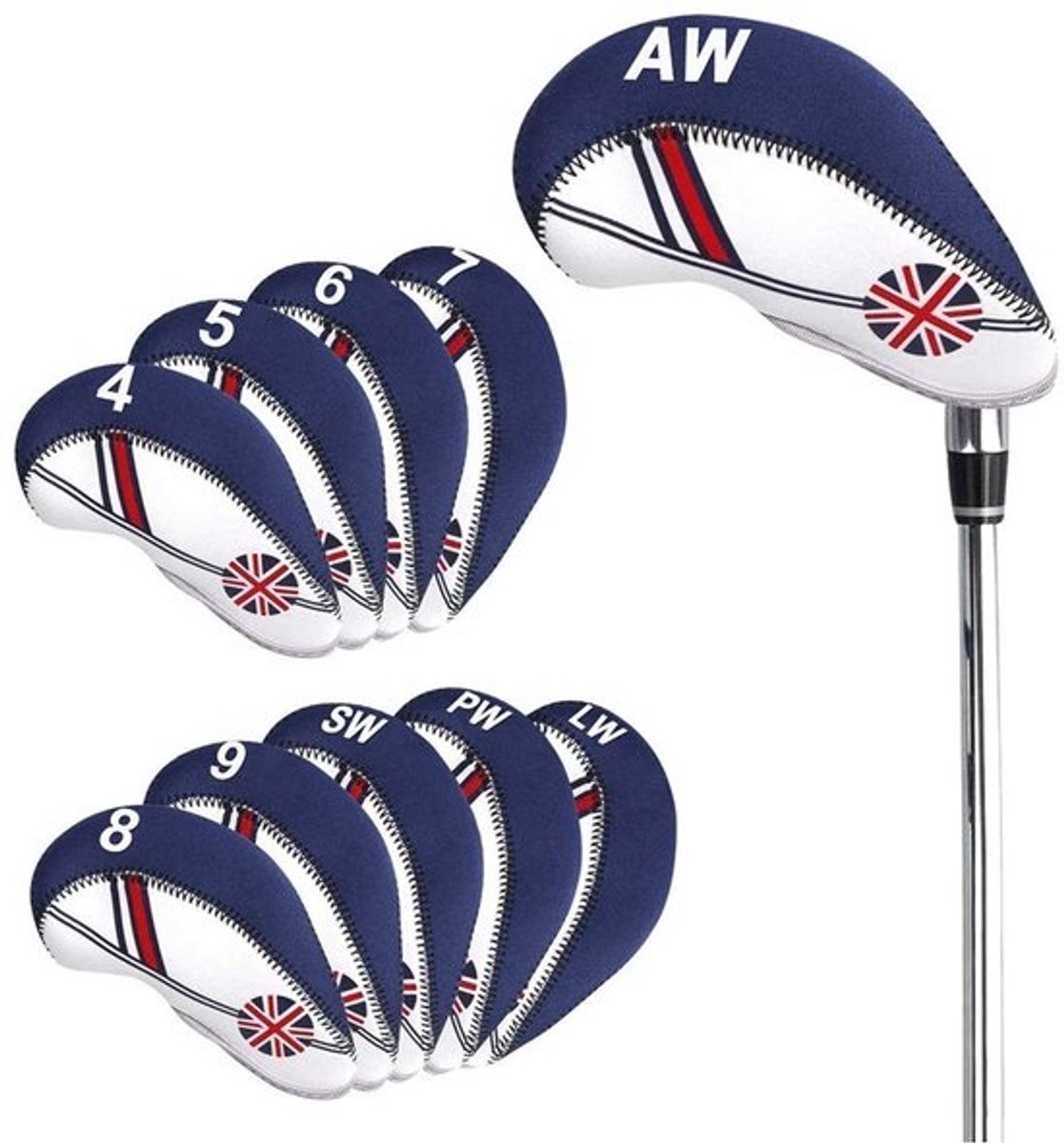 Dailygoods- Golf Hoofdhoezen 10 Stuks - Neopreen Hoofddeksels