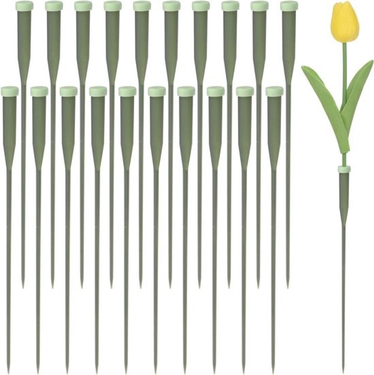 Floral Water Tubes voor Verse Bloemen met Rubber Caps - Army Green, Duurzaam en Handig voor Bloemstukken