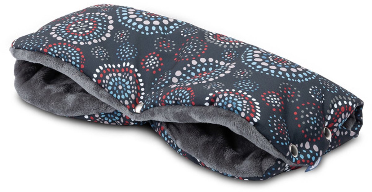 Sensillo kinderwagenmof fleece rozetjes zwart - Handenmof