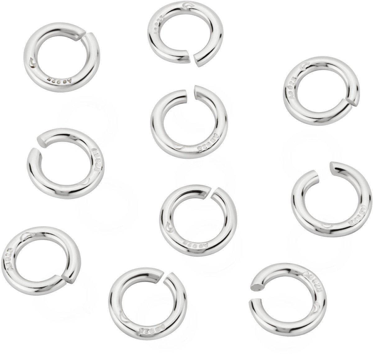 10 x oogje 925 zilver 3,5 mm buigringen zilveren kettingen verbindingsringen reserveonderdeel DIY