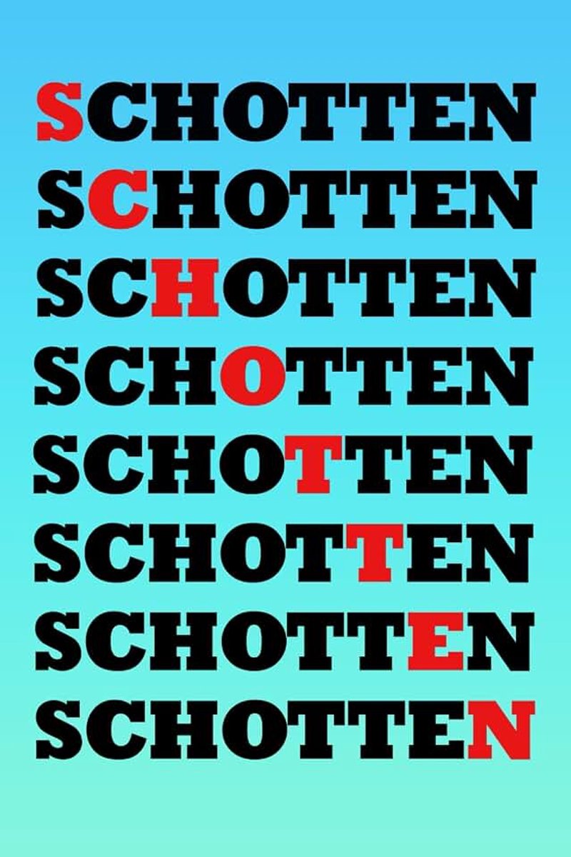 Schotten Stadt Ort Hessen Deutschland rot Typografie hessisch: Notizbuch mit 120 linierten Seiten im A5 Format