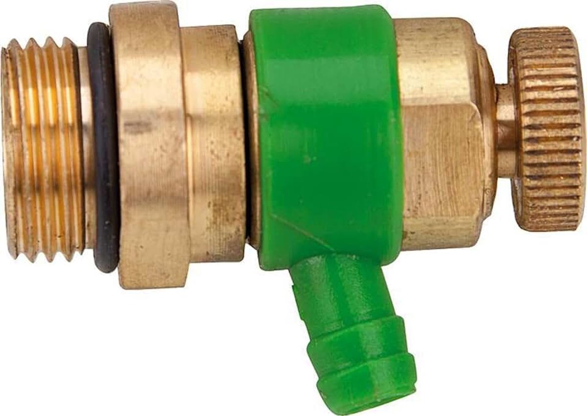 Afvoerventiel met O-ring, messing 1/4 inch, voor ventielen tot 2 inch