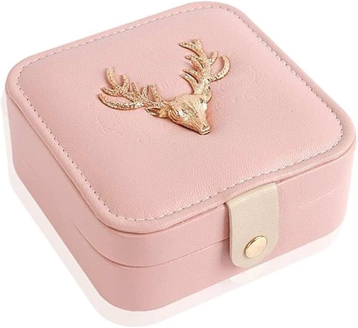 Draagbare reissieraden opbergdoos Prachtige sieraden organisator Sorteerdoos Magnetische knop openen en sluiten Duurzaamheid(Size:Pink)