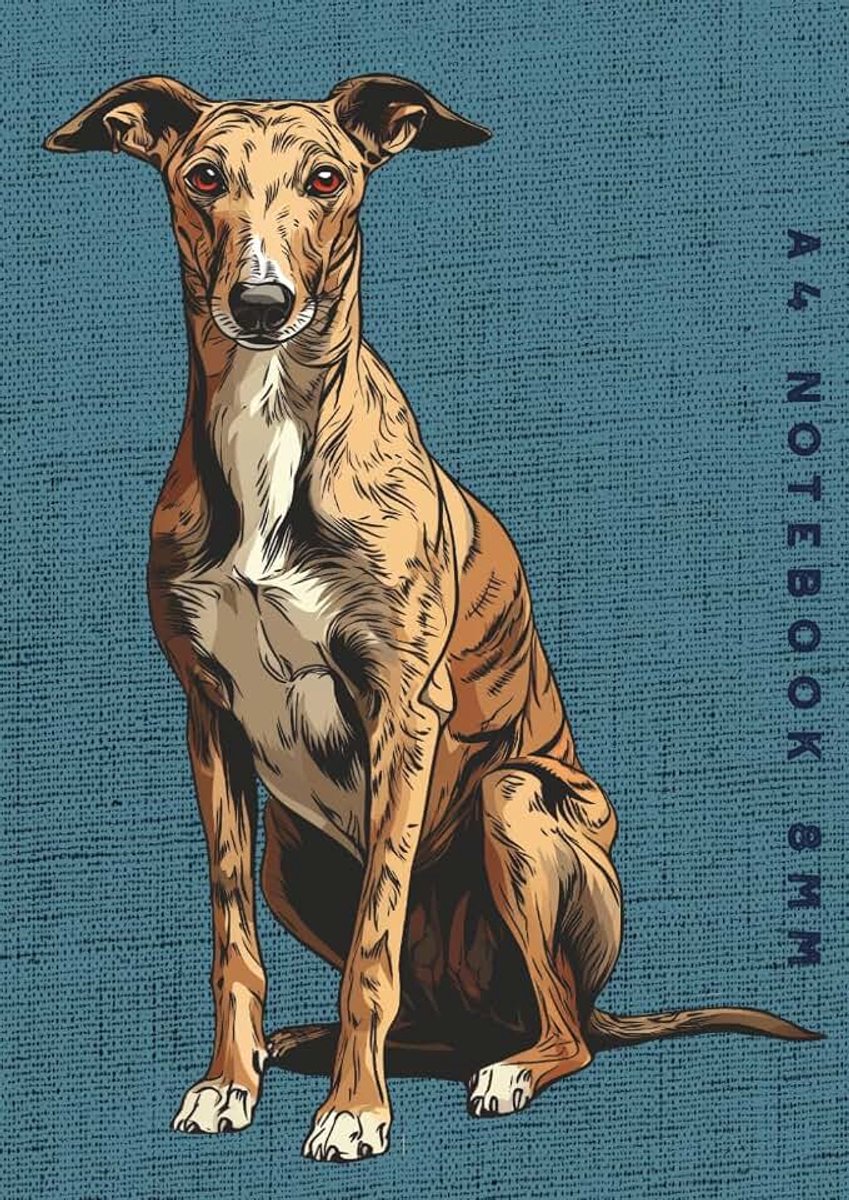 Notebook 8mm: Brindle Greyhound Dog