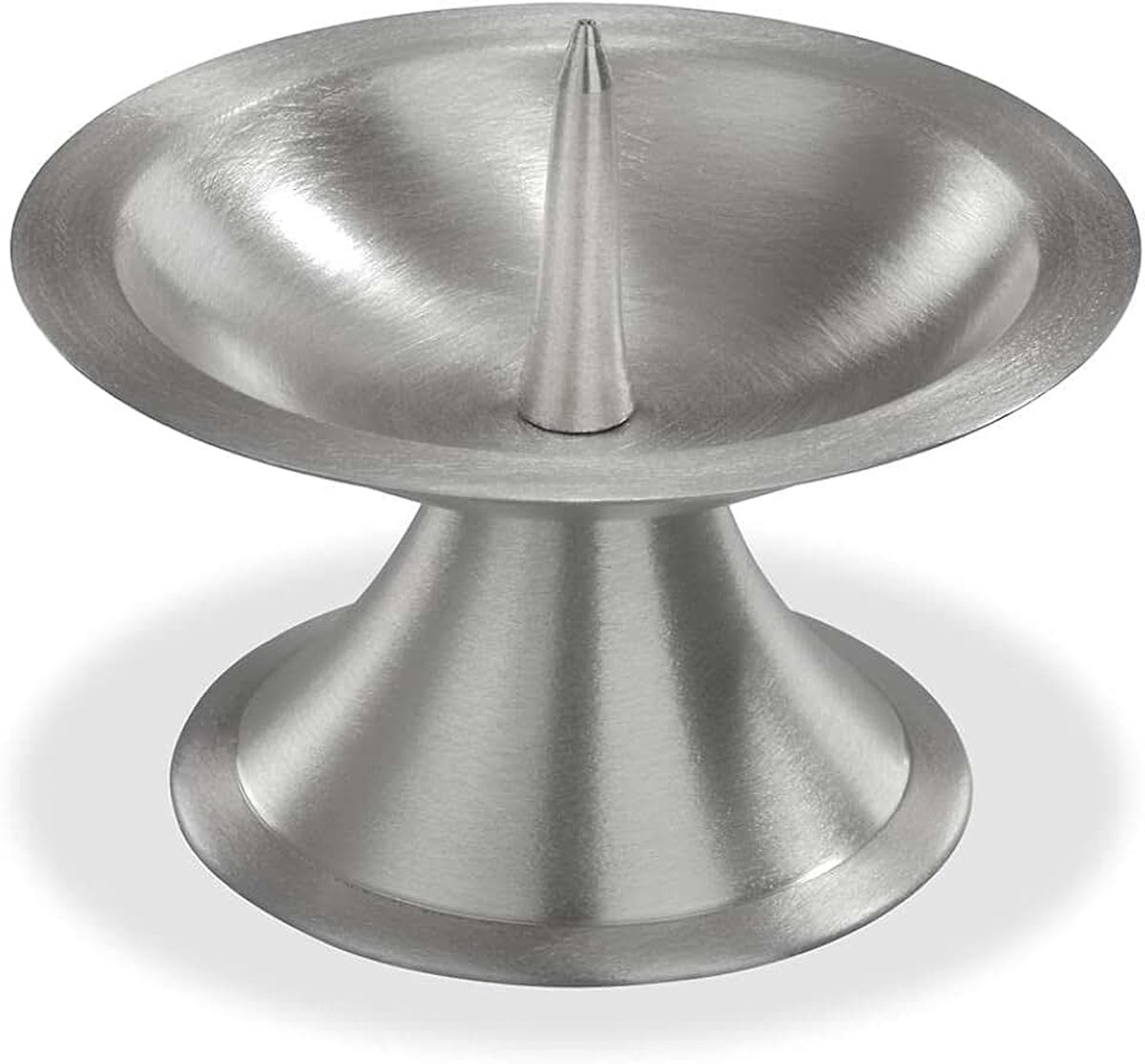 (045.1SS) metalen lamp geborsteld met doorn, zilver, 90 mm voor doopkaarsen, communiekaarsen, confirmatiekaarsen, bruiloftskaarsen