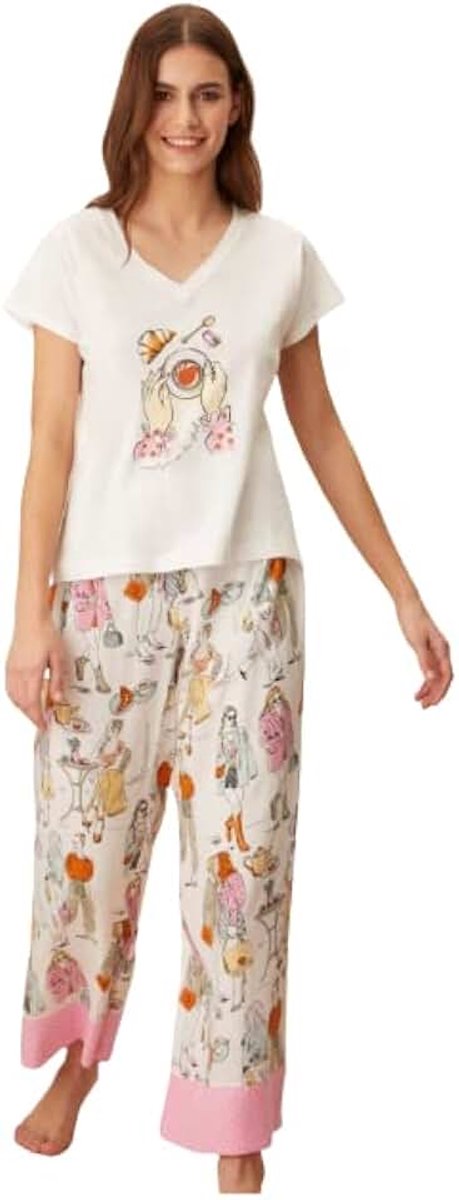 Dames Pyjama Set -Homewear -Satijn Roze Maat XL
