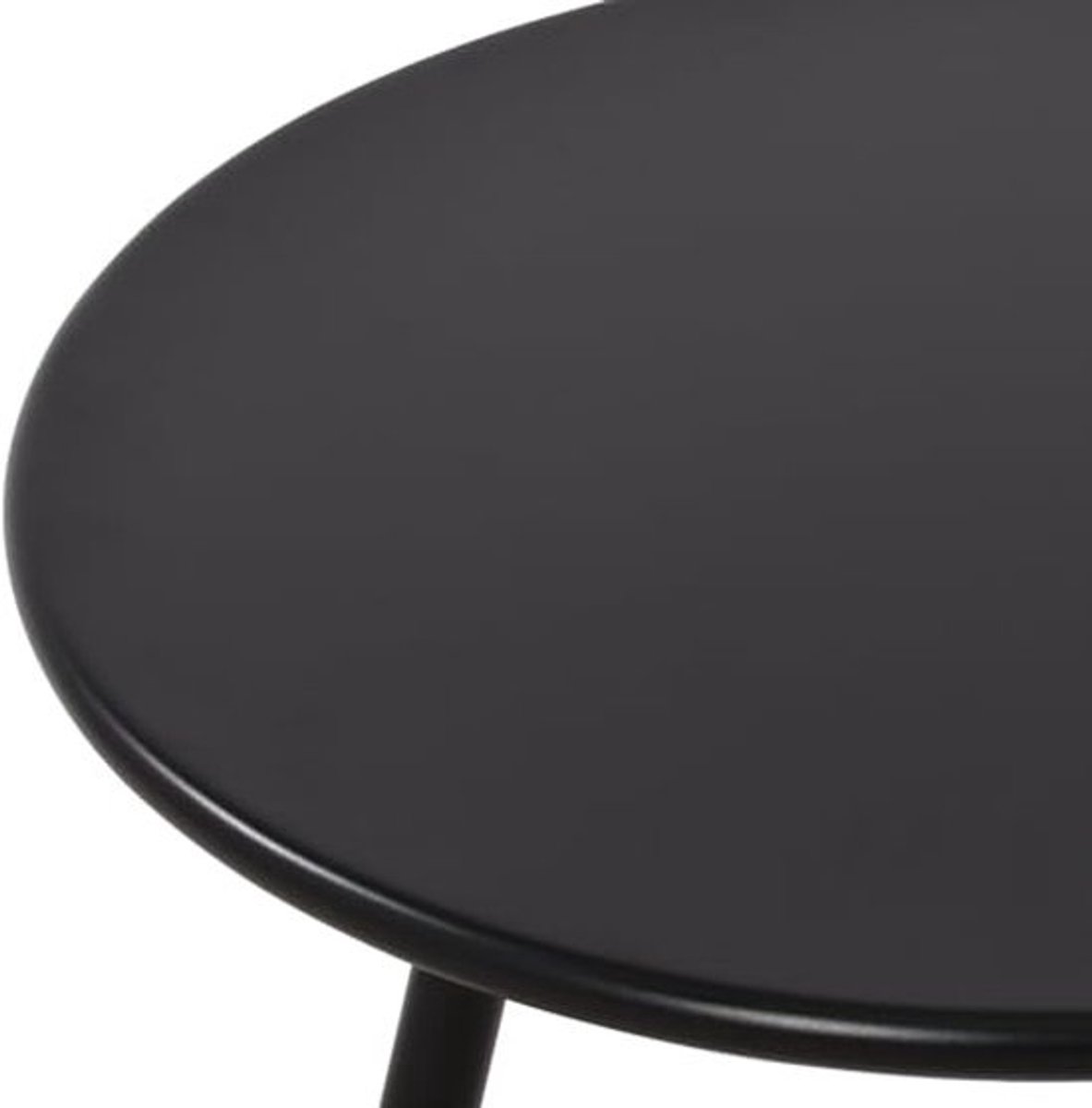 Ronde Salontafel - Bijzettafel - Loungetafel voor Binnen en Buiten - Weer- en UV-bestendig - Zwart