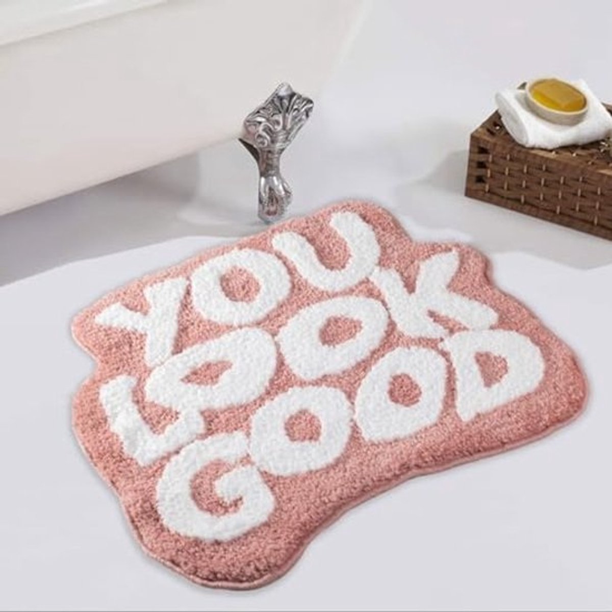 Grappige Roze Badmat - Antislip Microvezel Douchetapijt voor Badkamer