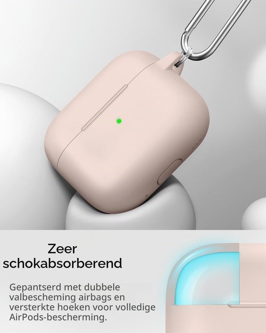 Siliconen voor AirPods Pro 3 Hoes, A9-Sandy Pink — afbeelding 3