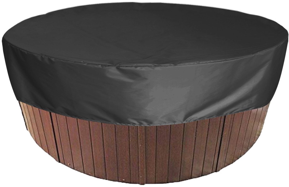 Ronde Zwembadhoes - Zonnezeil voor Zwembad, Waterdichte Spa Hoes 190T, Zwart 200x30cm