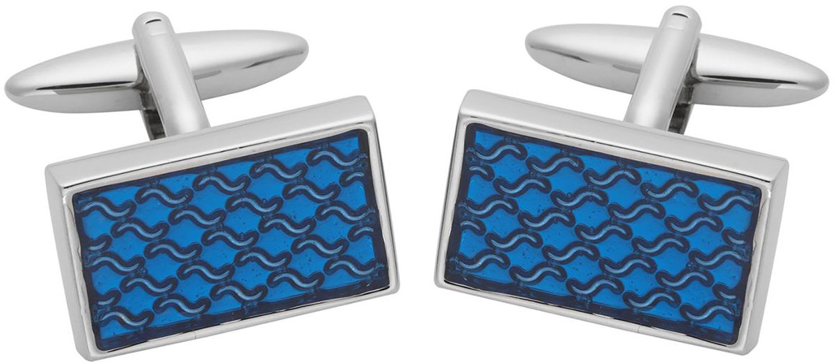 LINDENMANN heren manchetknopen cats-eye - zilverkleurig