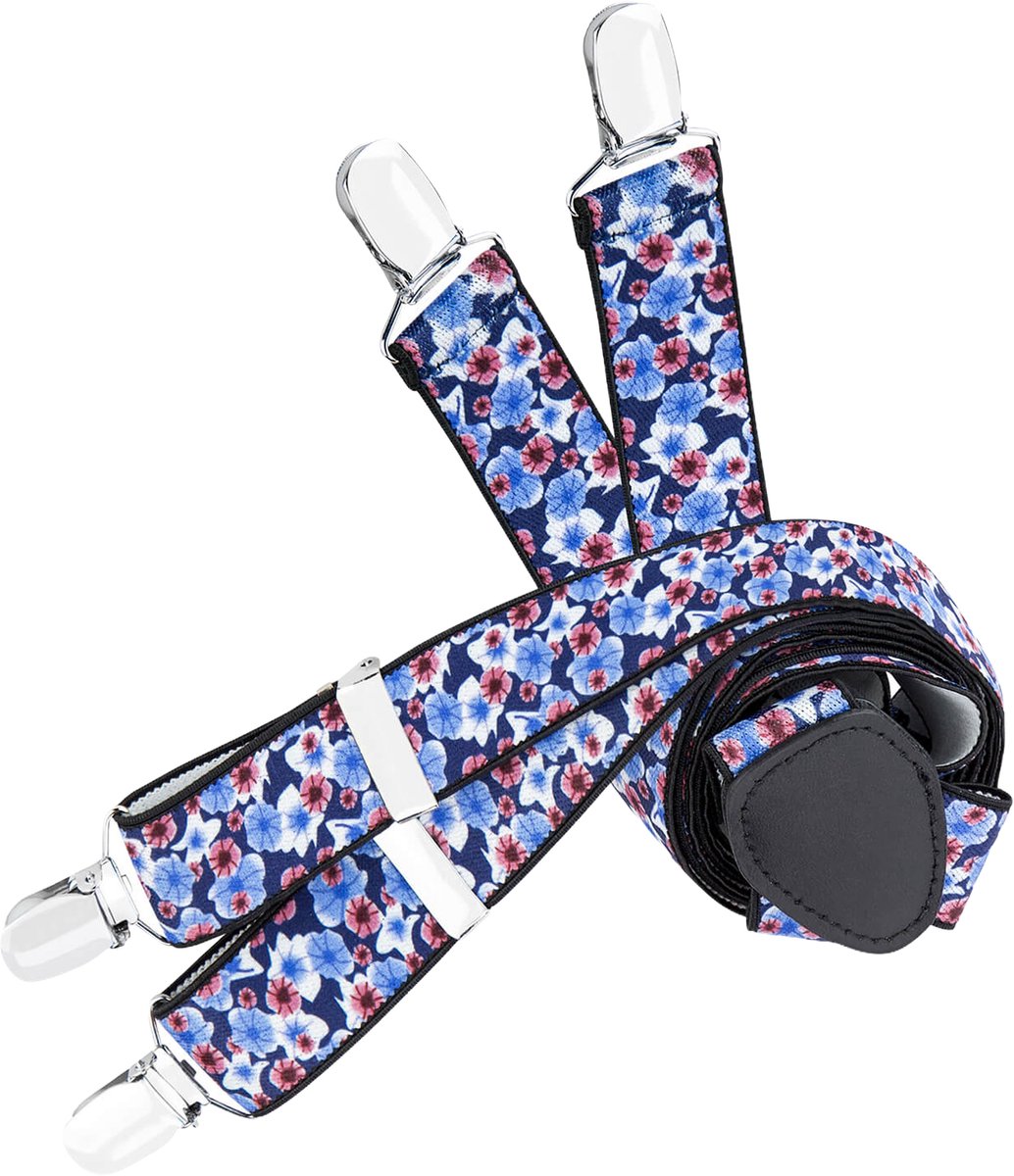 LINDENMANN heren bretels Y-vorm - blauw dessin