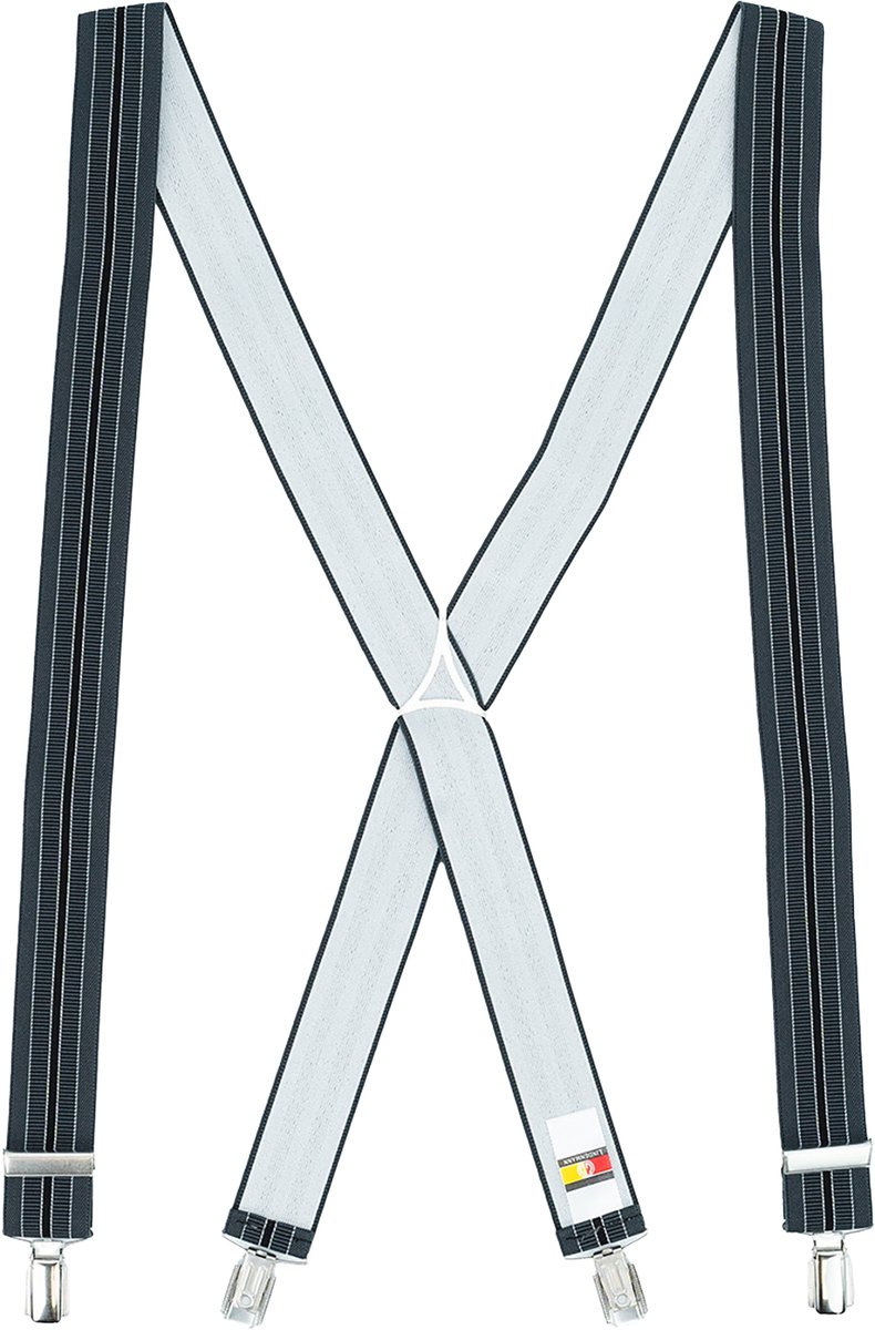LINDENMANN heren bretels X-vorm - grijs gestreept