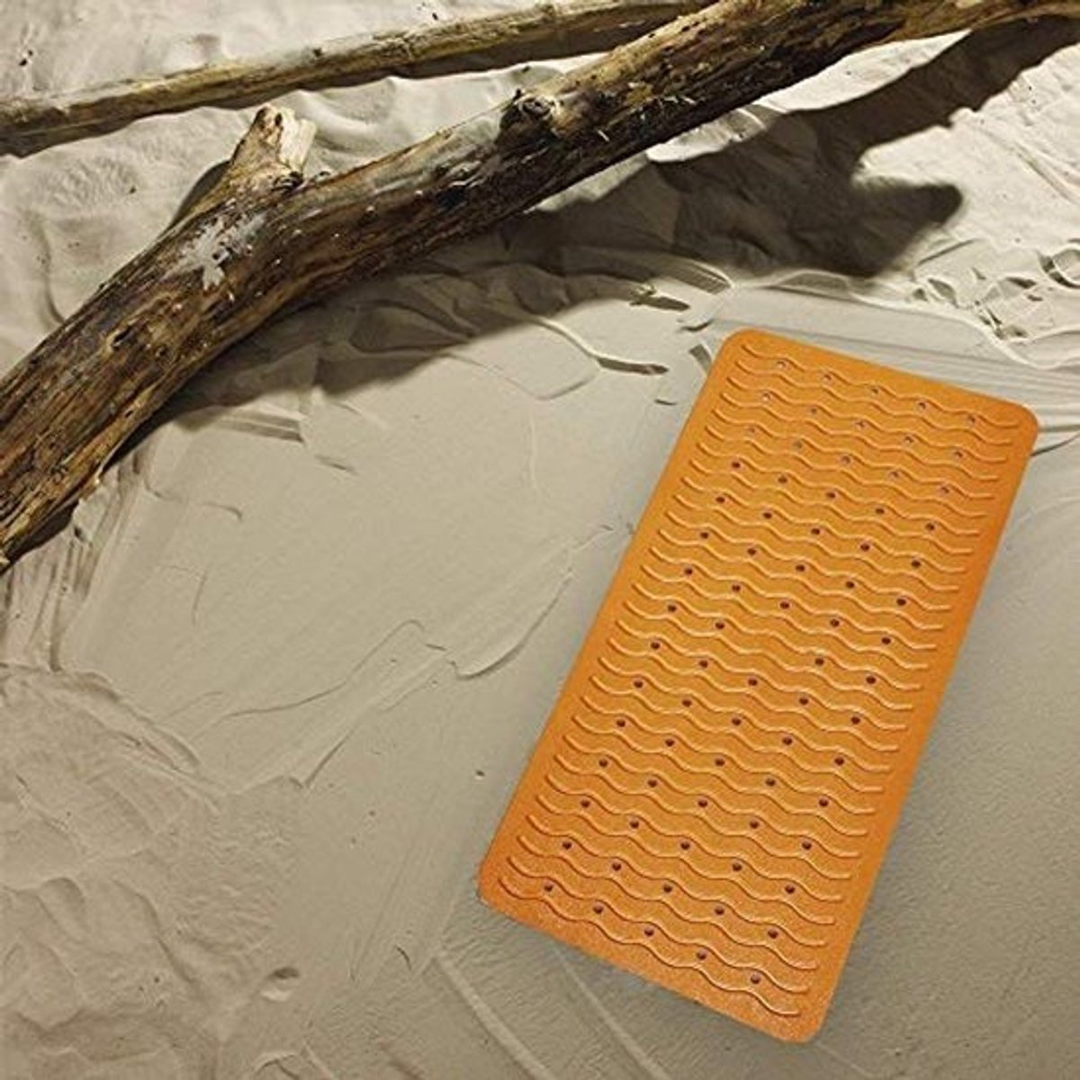 Duurzame Oranje Badmat 38 x 80 cm | Antislip | Allergievriendelijk | Wasbaar | PVC-vrij