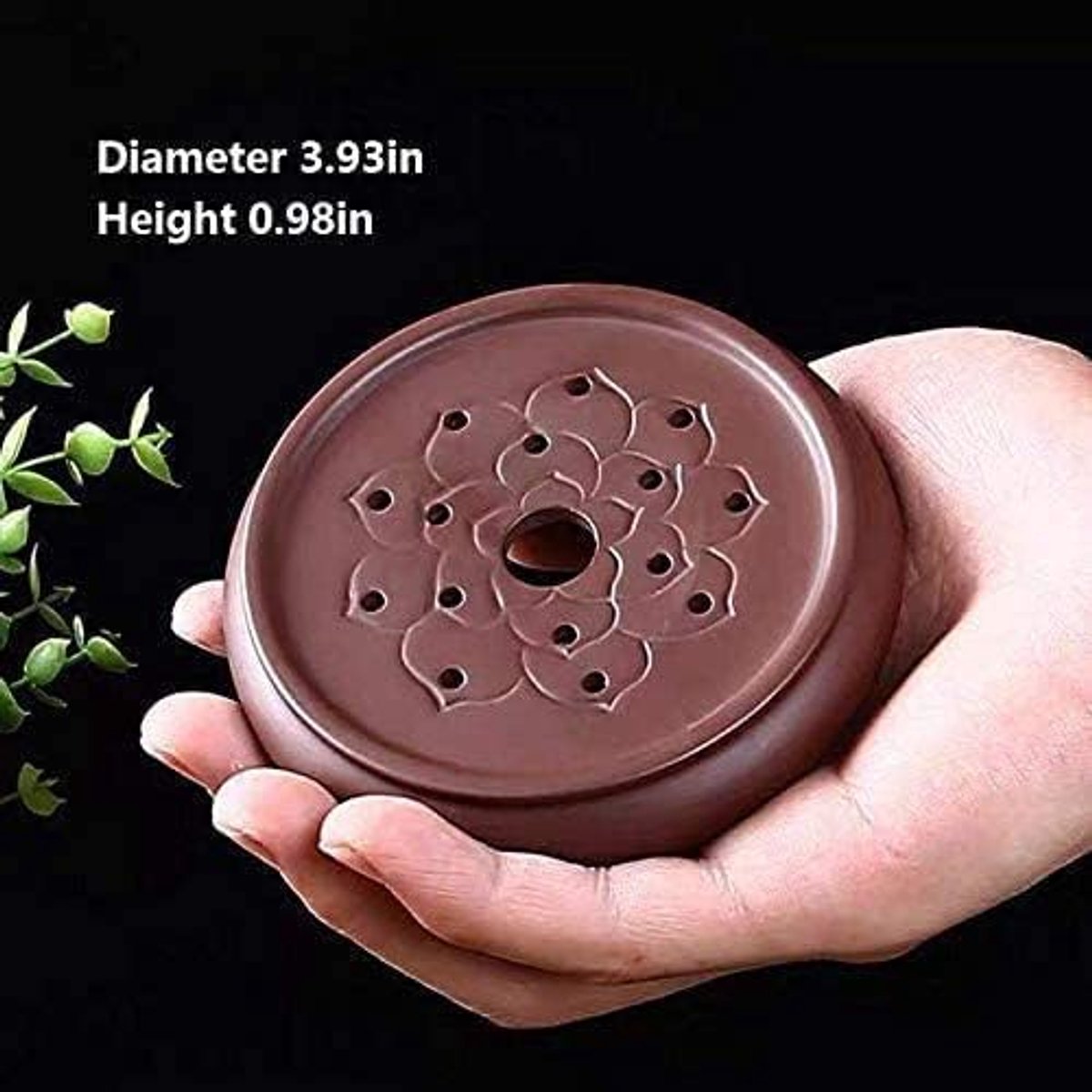 Lotus Theepot Houder, Zisha Keramische Theepot Mat Thee Kung Fu Theeceremonie Accessoires, Paarse Theeblad Deacoration