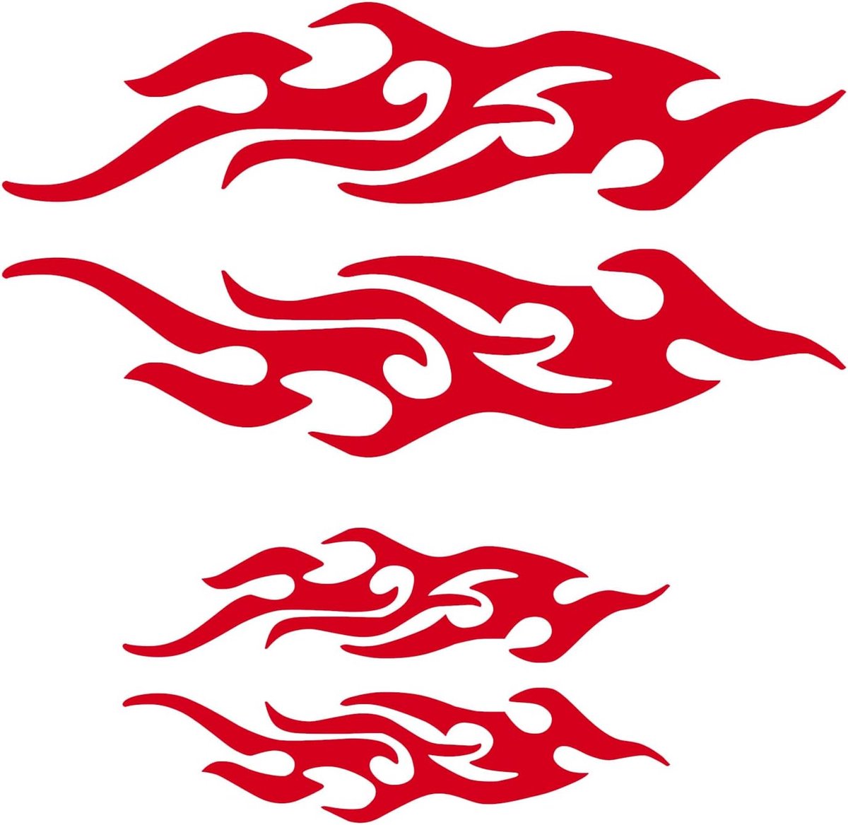 8 stuks vlam reflecterende stickers vlammen grafische auto lichaam zijsticker vlam racen sport sticker zelfklevende decoratie voor auto skateboard 29 cm 12 cm rood