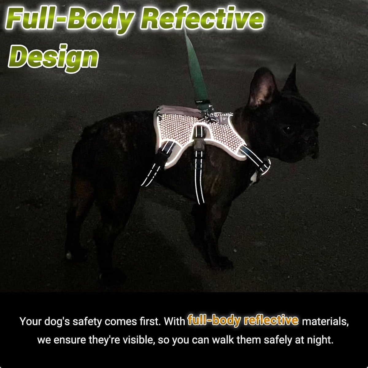 Ondersteuningstuigje voor Honden, Ontsnappingsbestendig, Trekt Niet, Reflecterend, Verstelbaar Vest met Duurzame Handgreep, Uitlaatharnas voor Grote/Actieve Honden (Blauw, L)