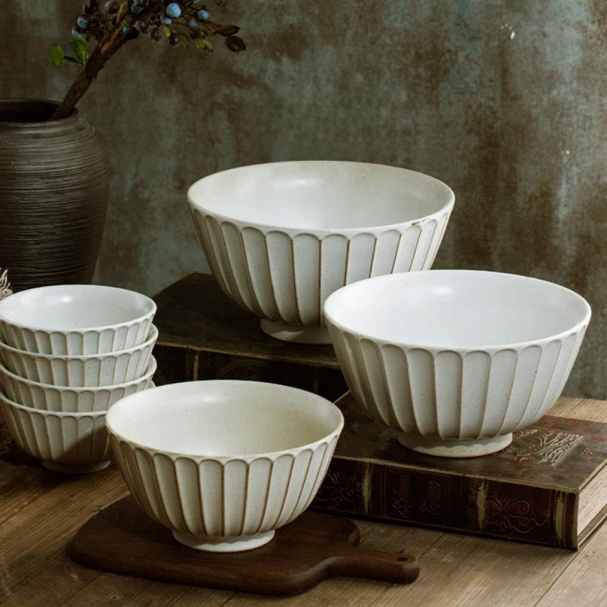 A Handgemaakte steengoed kom 6 inch Japanse retro nostalgie noedel kom geconserveerd ei mager vlees haver kom Japanse gesmoord vlees rijst kom groot