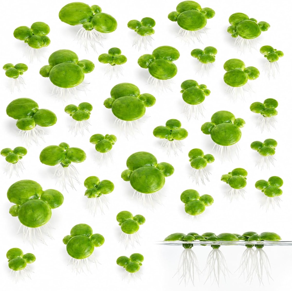 Aquarium 36 Stuks, Drijvende Witte Wortels, Decoratie voor Vissenkom, Plastic Waterplanten voor Vijver