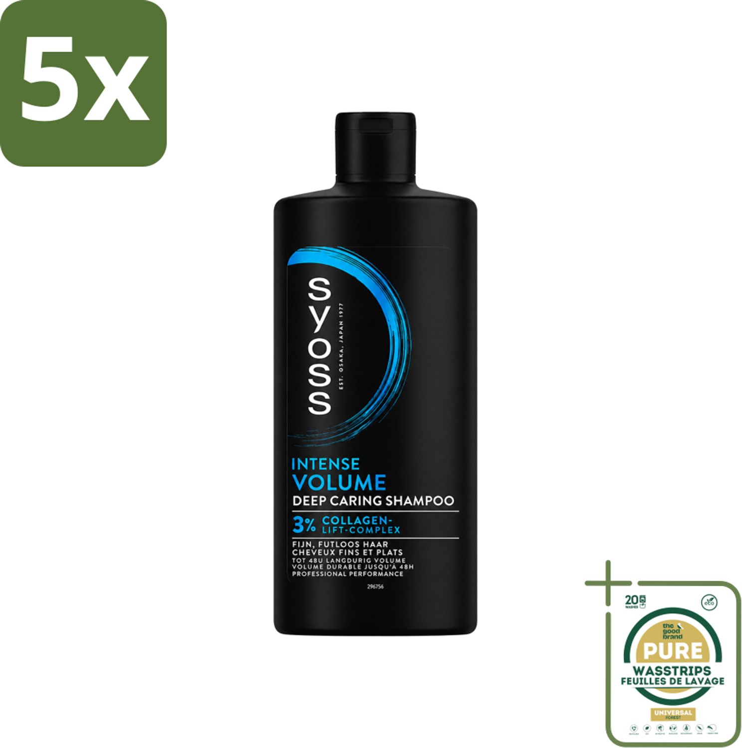 5 x SYOSS - Volume 440 ml - Shampoo - Voor Volumeboost - 440ml - Wasstrips - Volume Shampoo - Fijn Haar Shampoo - Volumeboost Shampoo - Haar Volume - Haar Structuur