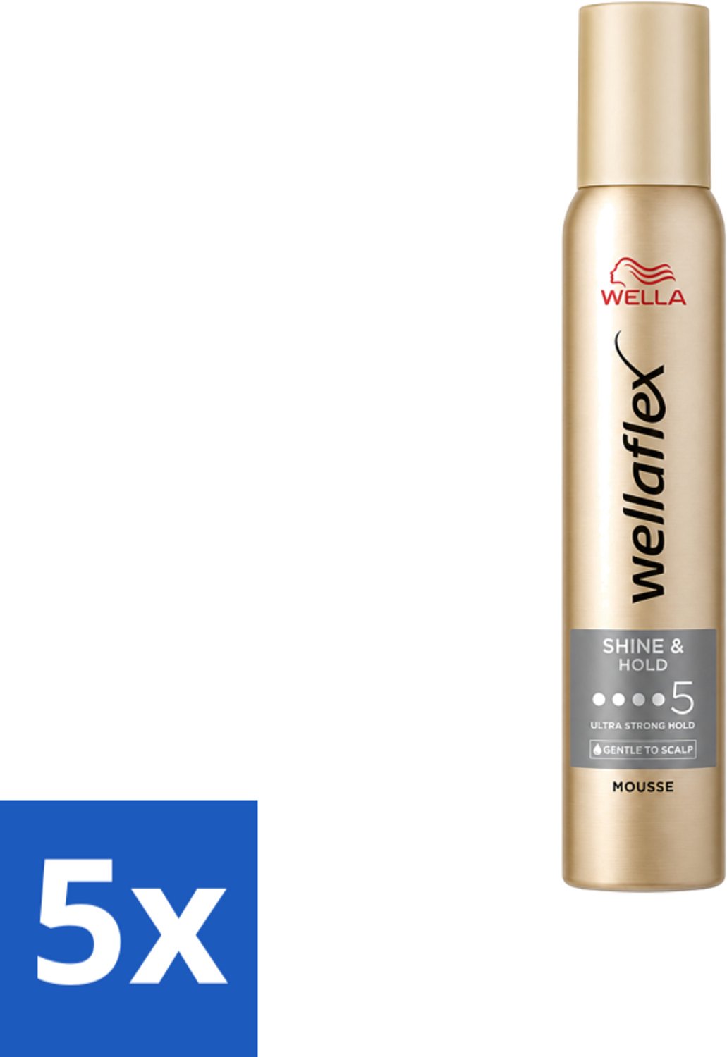 5 x Wella – Flex Shine & Hold – Haarmousse – 200 ml - Voordeelverpakking - 5 stuks