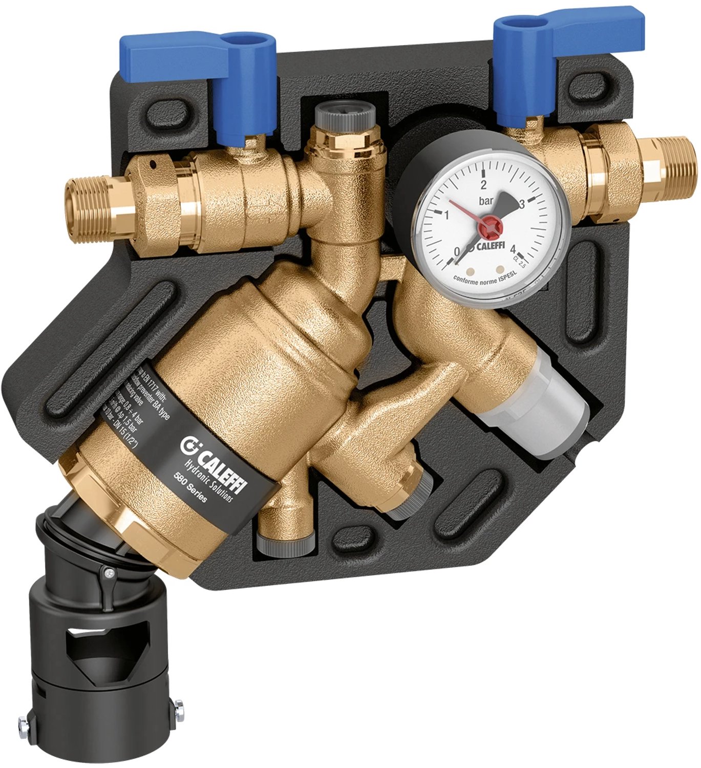 Caleffi FüllKombi type BA 1/2", met terugstroombeveiliger, met isolatie, 580010