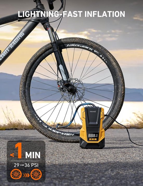 Luchtcompressor Auto - 12V DC/230V AC Duale Stroombronnen - 120 Watt Vermogen - 1 Liter Inhoud - ABS Kunststof Metaal - Voor Banden En Ballen — afbeelding 3