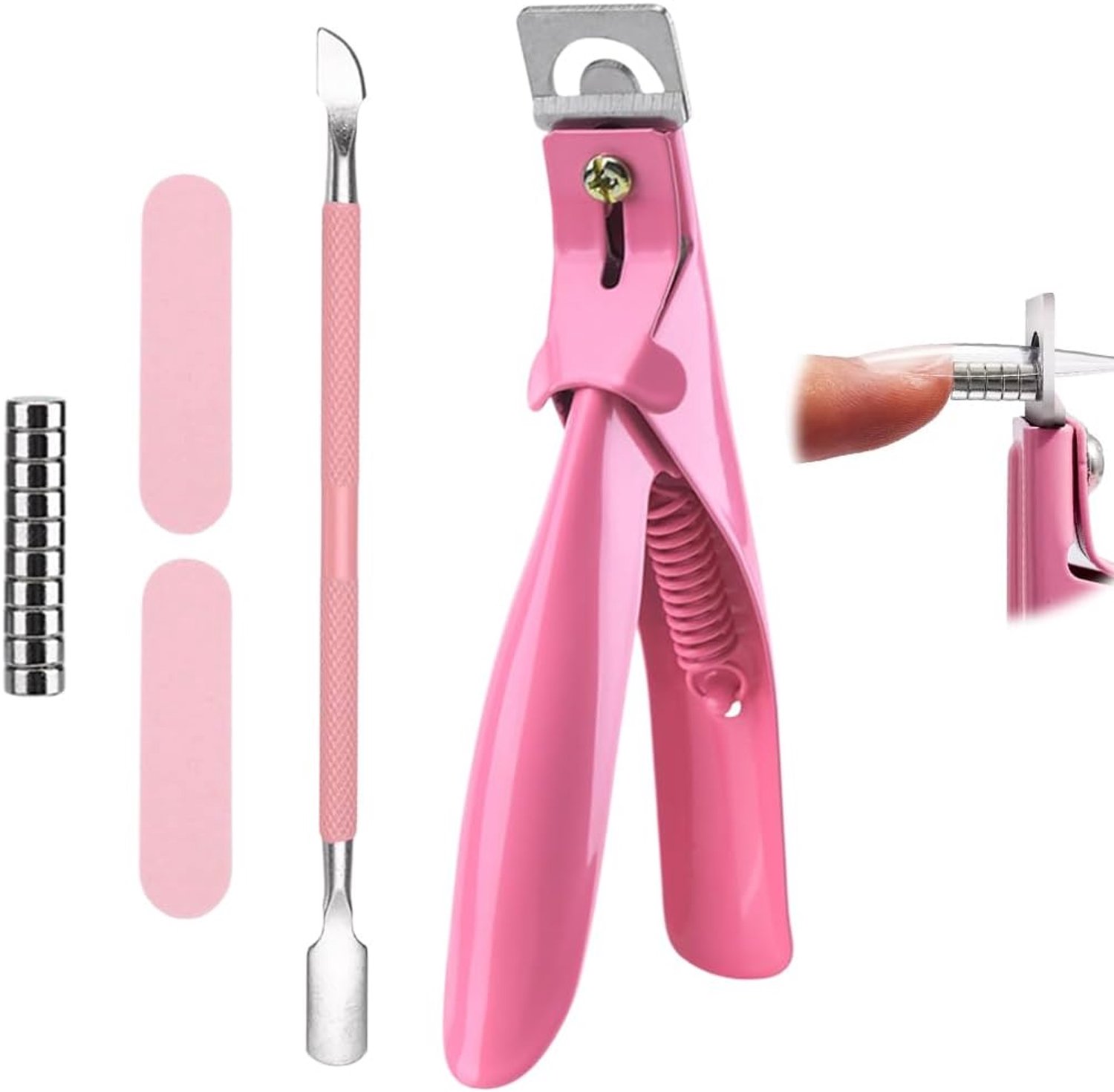 1 paar nagelknippers en 1 nagelriemschuiver van staal met 10 magneten
