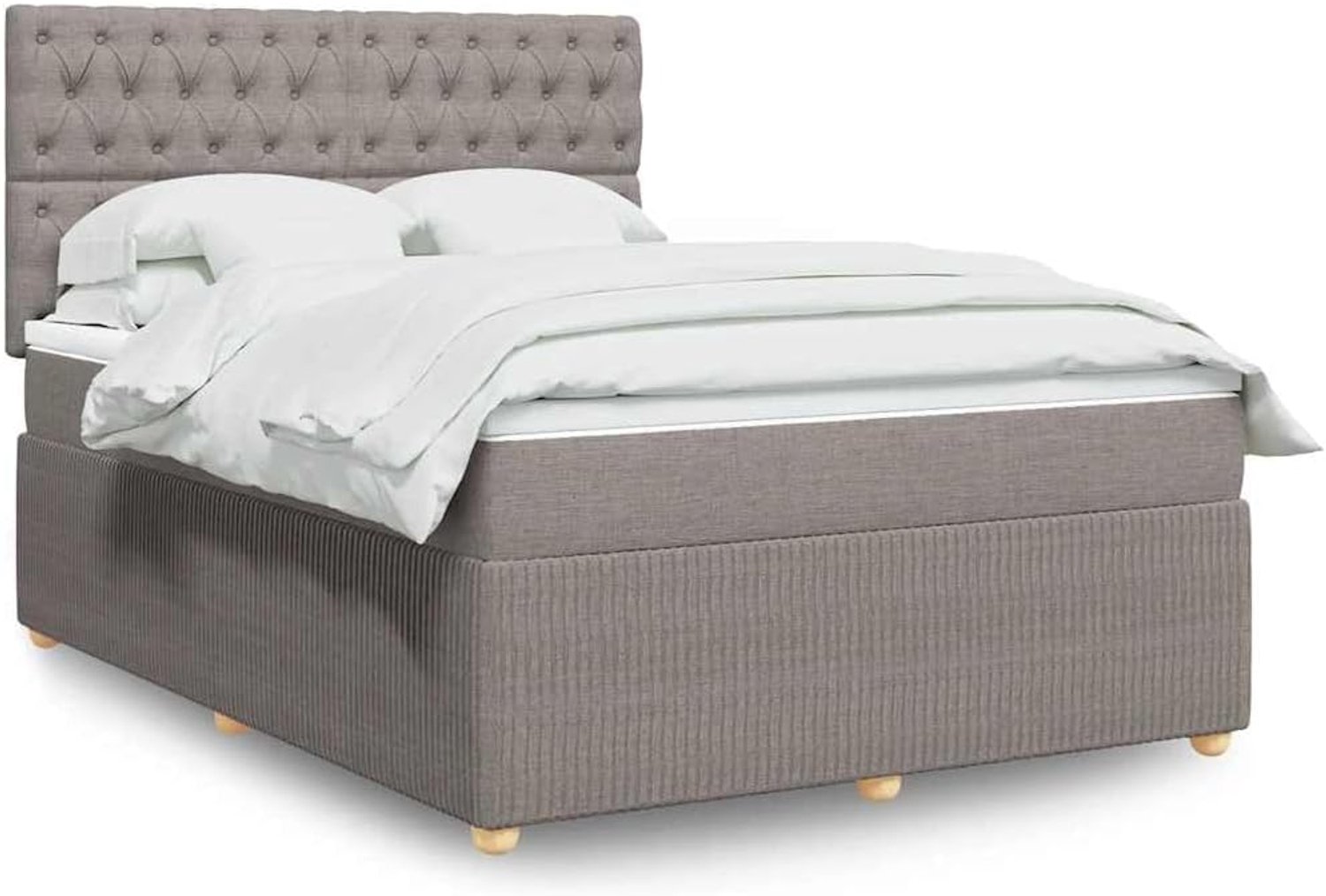 Pocketvering boxspring taupe 140x190 cm