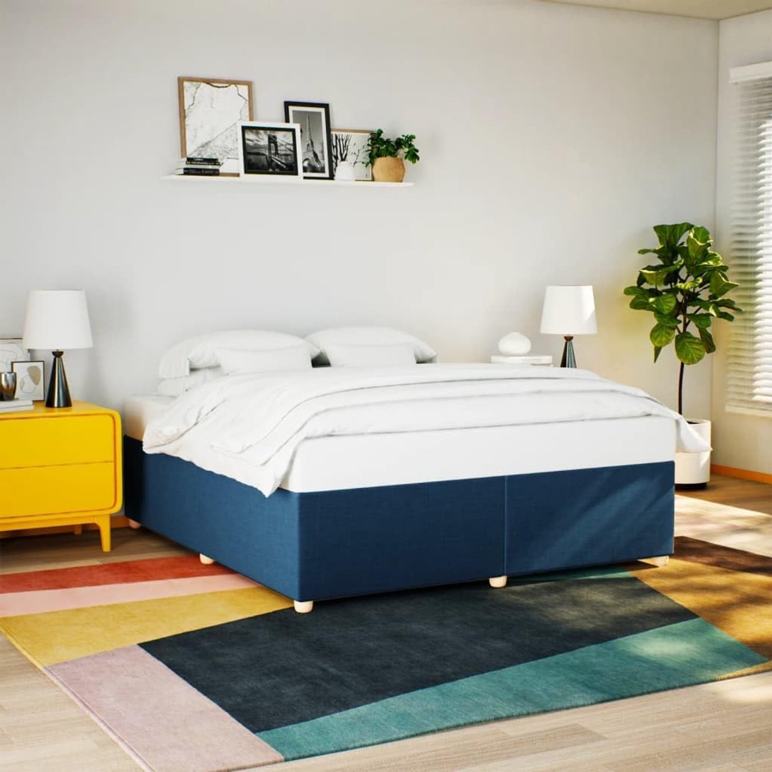Bedframe Lattenbodem Blauw 180x200 cm