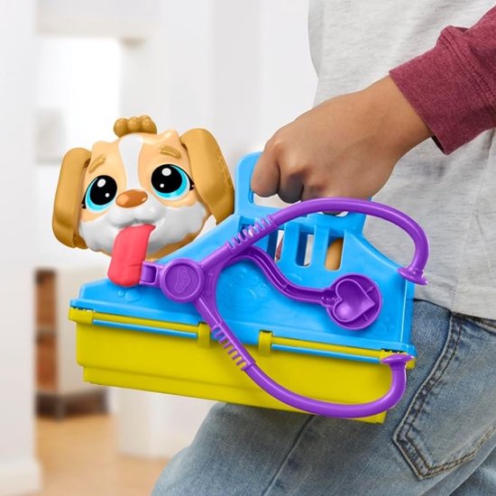 Play-Doh Care 'n Carry Dierenartsspeelset met Hondje, Reismand, 10 Accessoires en 5 Kleuren Boetseerklei — cadeau in Spellen & Speelgoed - foto 4
