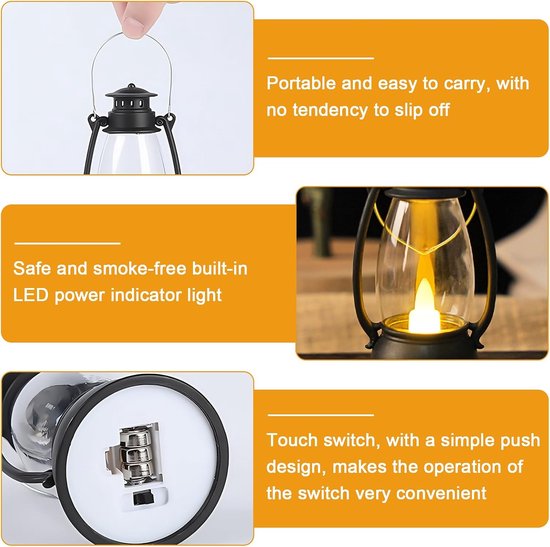 6x LED Lantaarns: Decoratieve Mini Lantaarns met LED Kaars — afbeelding 5