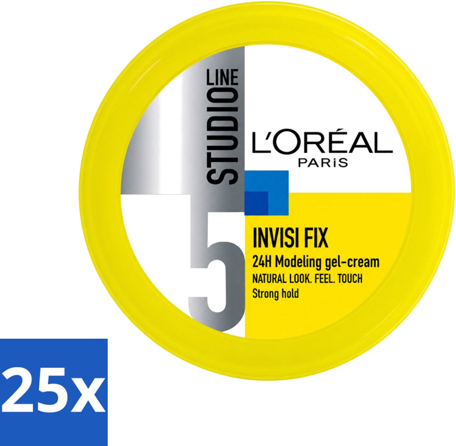 25 x L'Oréal Paris - Gel - Studio Line - Invisi Fix - 24H Clean Modeling Gel Crème - 150 ml - Voordeelverpakking - 25 stuks