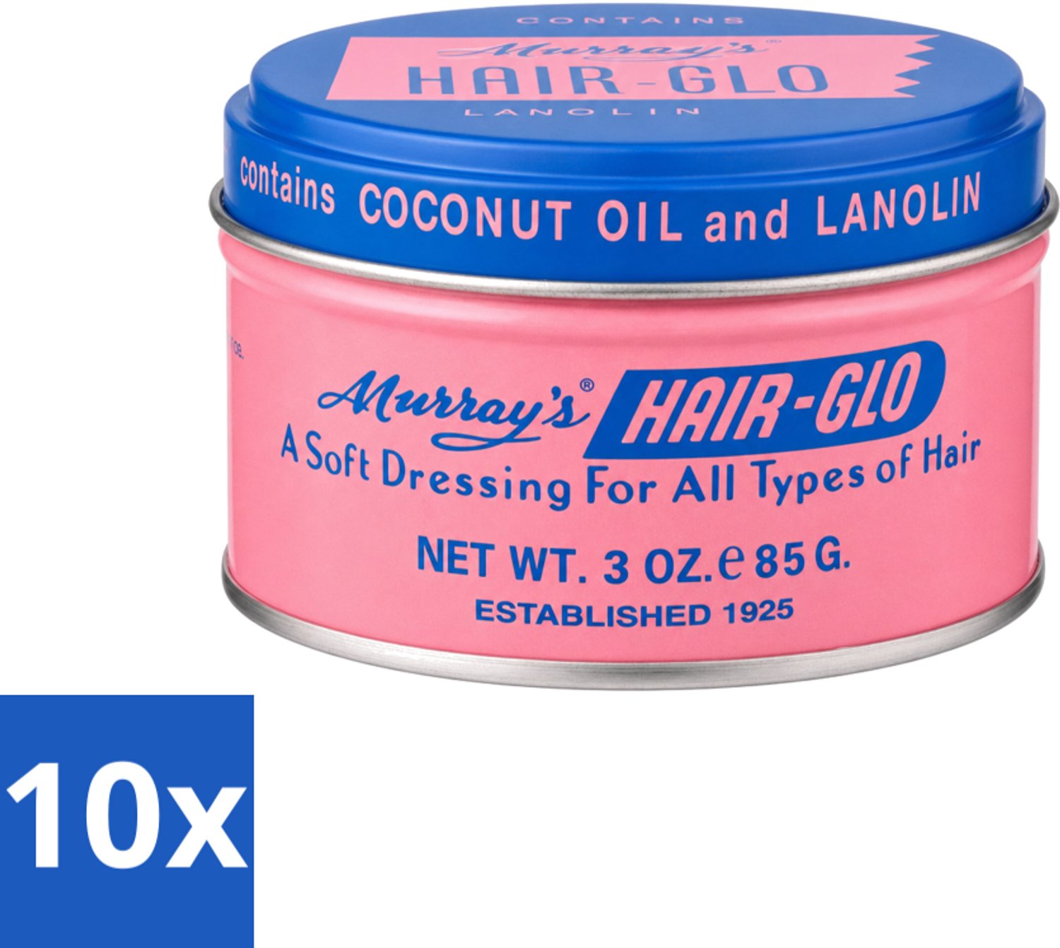 10 x Murray's - Hair-Glo - Pomade - Klassieke Look - Verzorgende Glans - 85 ml - Voordeelverpakking - 10 stuks