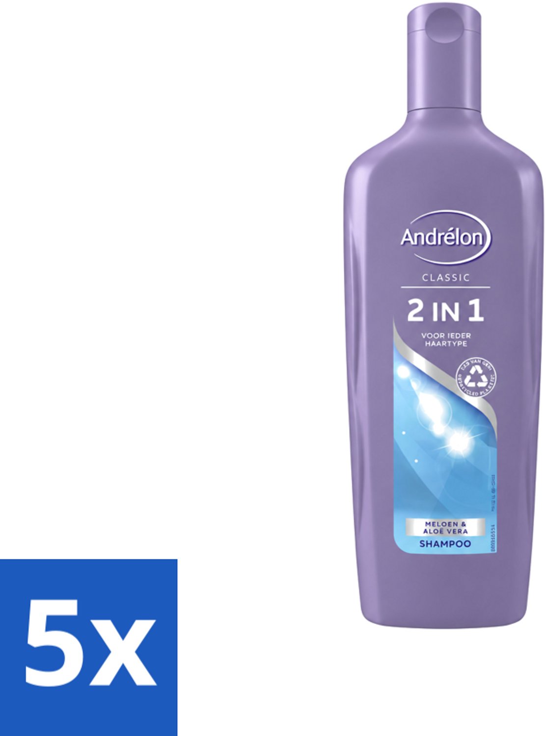 5 x Andrélon - 2-in-1 - Shampoo - Voor Snel & Effectief Wassen - 300 ml - Voordeelverpakking - 5 stuks