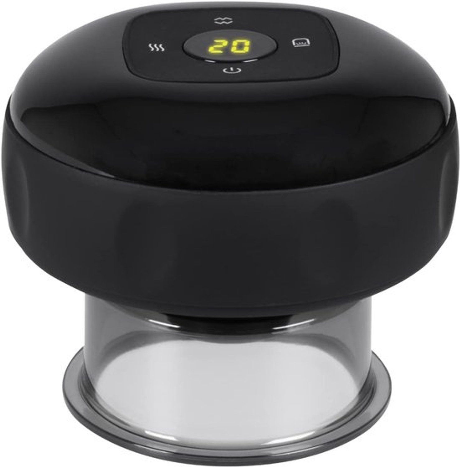 Cellulitemassageapparaat - Set cuppingcups - Huidverzorging - 72 standen, timer - 18 x 13.5 cm - Zwart